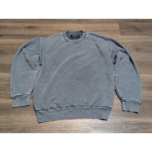 American Giant Mens Sun-Washed Crewneck Sweatshirt Blue Faded Made in USA Large